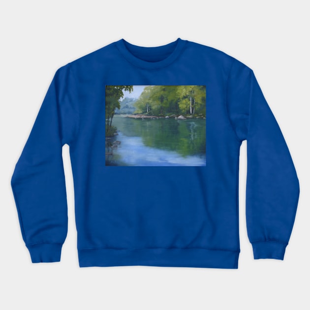 Big Ridge Reflections Crewneck Sweatshirt by JoAnn Parsley Feed The Kitty